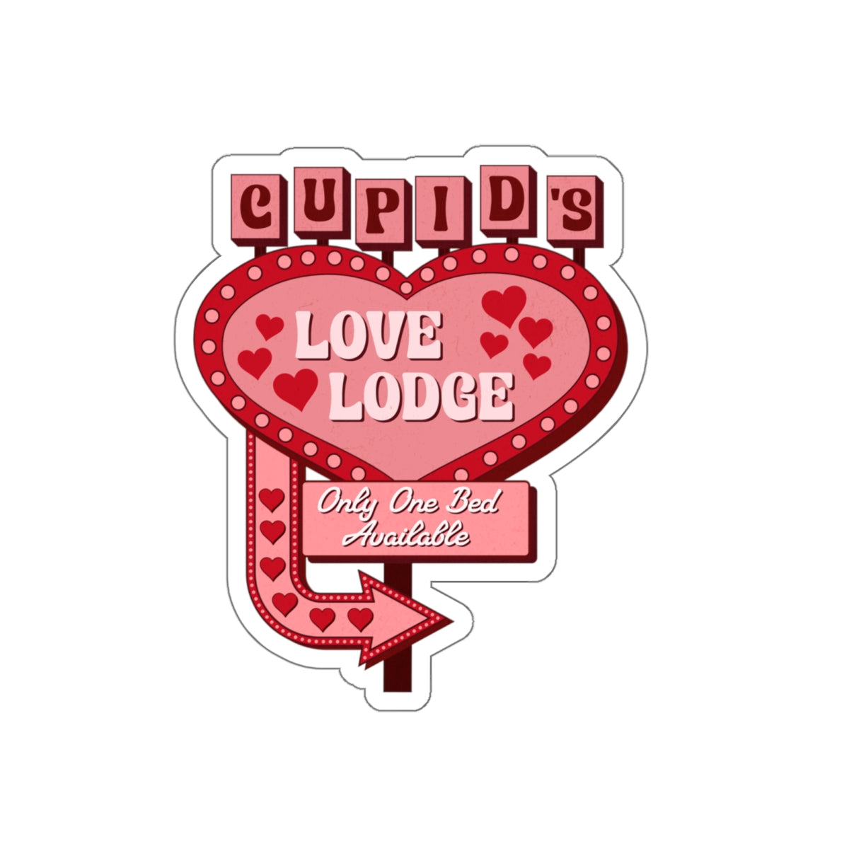 One Bed Love Lodge Sticker