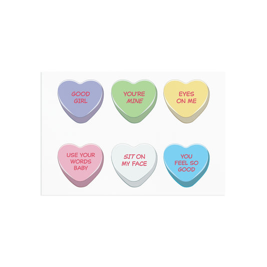 Candy Hearts Postcard